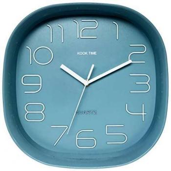 Kook Time Products Reloj Pared Retro Cuadrado, Verde Nórdico, 28.5 X 28.5 X 5.2