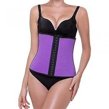 Intimax corsets lencería y moda Latex Appearance Corsé, Morado, L para Mujer