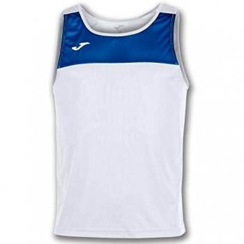 Joma Race Men's and Kids' Tank Top, White-Royal, Sizes 4XS-3XS