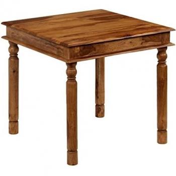 vidaXL Sheesham Mesa Centro Madera Maciza 80x80x77 cm Mesilla Mueble Auxiliar