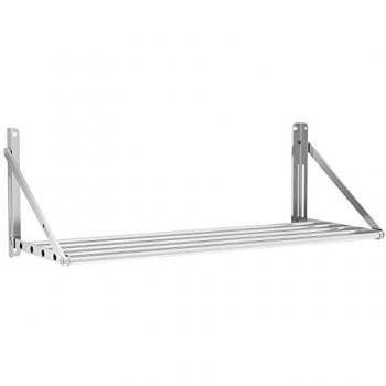 Estante de Pared Plegable de Acero Inoxidable - Diseño con Barras - 100 x 45 cm - Soporta hasta 40 kg