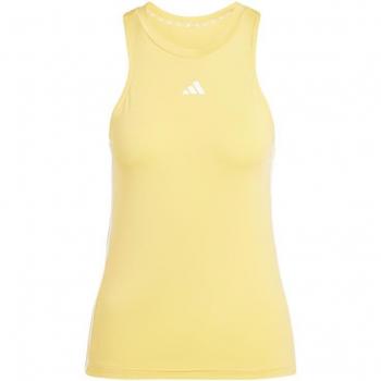 Camiseta de tirantes adidas Training Essential 3 Stripes para mujeres - Amarillo, Blanco