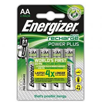Energizer Rechargeable Batteries AA, Recharge Power Plus, Pack of 4