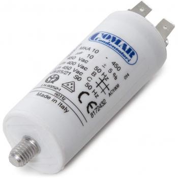 Greenice | Condensador Motor 10µF 250-450V Faston Doble Tornillo M8 30x70mm
