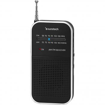 Sunstech RPS44 - Radio portátil Am/FM con Altavoz Integrado, Color Negro y Plata