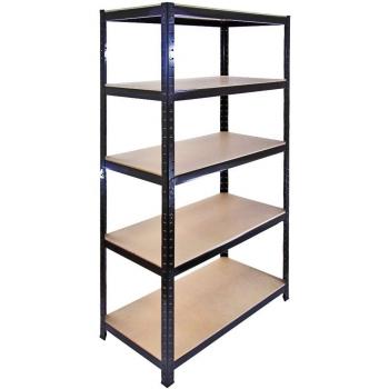 Monster Racking - 5 Estanterías T-Rax de Acero Sin Tornillos Negras 90cm x 45cm x 180cm