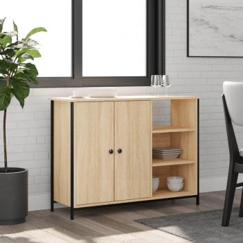 Aparador de madera de ingeniería roble Sonoma 100x33x75 cm Marrón