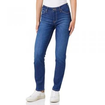 Vaquero recto de mujer Lee Elly de tiro medio y slim fit, azul oscuro