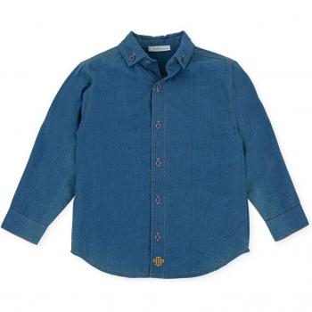 Camisa de bebé niño efecto denim de manga larga Tutto Piccolo