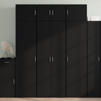 Aparador alto de madera de ingeniería negro 70x42,5x185 cm vidaXL