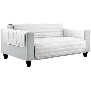 Italian Bed Linen Elegant Funda Protectora para Sofá, Microfibra, Blanco/Blanco, 3 plazas
