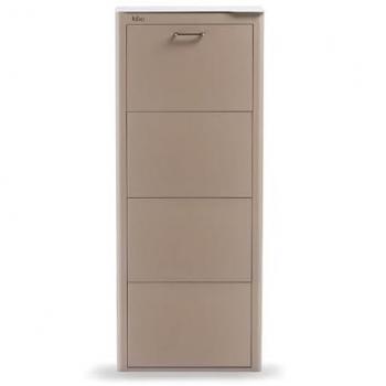 Mueble Zapatero Metálico KIBO - 4 Compartimentos para 12 Pares de Zapatos - Disponible en 3 Colores: Blanco, Negro y Arena