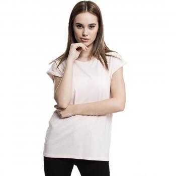Camiseta de mujer Urban Classic con hombros extendidos, 100% algodón, corte holgado, cuello redondo, color rosa
