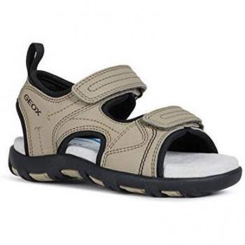 Geox Unisex-niños Sandalias de Vestir JR Sandal PIANETA, Niños,Niñas Sandalias para niños,Calzado de Verano,Sand/Black,29 EU / 11 UK Child