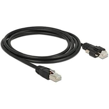 Cable de red Cat6 S/FTP con tornillos 2 m negro Delock 85668