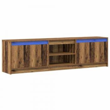 Gabinete de TV Marrón con Luces LED y Almacenamiento 180 x 34 x 50 cm Madera Ingenierizada