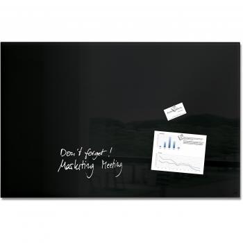 SIGEL GL140 Pizarra magnética de cristal, 100 x 65 cm, negro - Artverum
