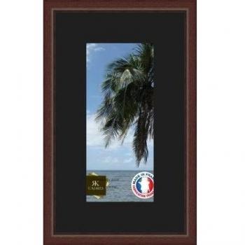 Marco de pared de fotos 31 x 14 x 14 x 31 cm, marco plateado moderno, 2,3 cm de longitud, de madera, madera, Marron-38, Passe-Partout Noir