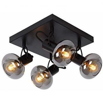 Spot de Techo Lucide Madee 4 Luzes E14 Negro/Humo