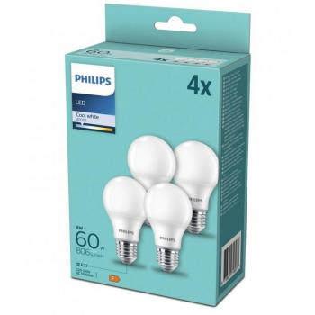 Lámpara LED Philips E27 8W 4000K 806Lm - Pack de 4