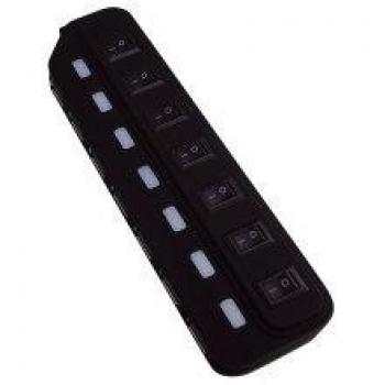 MediaRange MRCS504 Hub 7X USB 2.0 Plug y Play, Negro