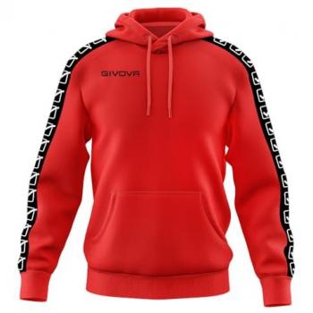 Sudadera con Capucha de Felpa Givova Terry Band Unisex Roja XXXXL