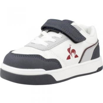 Le Coq Sportif Kids' Court Breaker Sneakers - Pure White, Grey, Navy Blue - Size 27
