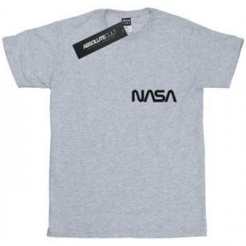Camiseta Moderna NASA para Niños con Logo en el Pecho 7-8 Años Blanca