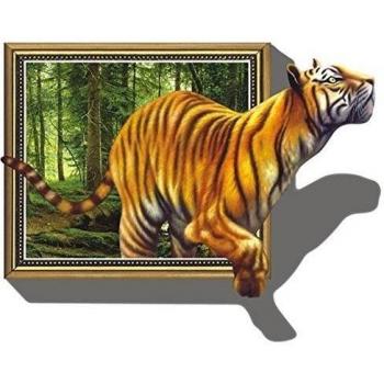 samber PVC Material 3d tigre pegatinas de pared resistente al agua para decoración del hogar
