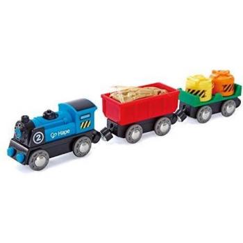 Hape Battery-Powered Wooden Cargo Train with Lights E3720