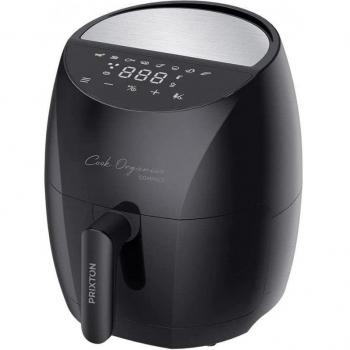 PRIXTON Cook Organics Compact Air Fryer - Sin Aceite, Capacidad 3.7 Litros, Pantalla LED Táctil, 1400W, 8 Programas Predeterminados, Temporizador y Temper