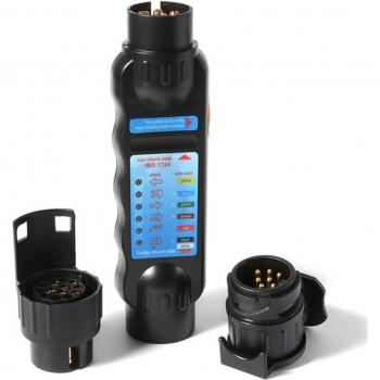 Probador de enchufe de remolque para camión y coche, herramienta de prueba de circuito de cableado duradera, 12V 7 pines