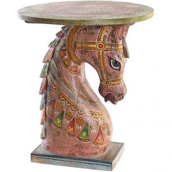 Mesita auxiliar mango 39x39x47 caballo envejecido