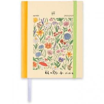 Agenda Escolar Mini El arte de vivir 2024-2025, 128x154 mm, semana vista, color amarillo, en español