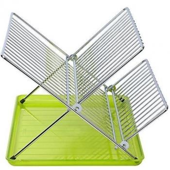 Escurreplatos Plegable Acero Inoxidable Verde