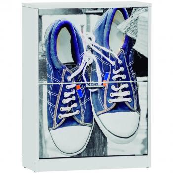 Suarez Elin L2 Zapatero 2 Trampones, Madera, Blanco, 24.2x60x82 cm