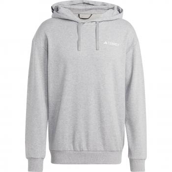 Sudadera de montaña adidas TX Logo Hombre con capucha, color gris, talla L