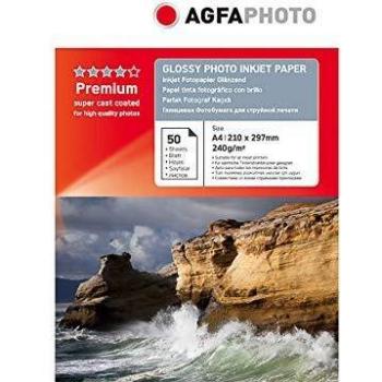 AgfaPhoto AP24050A4N Papel para Impresora de Inyección de Tinta A4 (210x297 mm) Brillo 50 hojas Blanco
