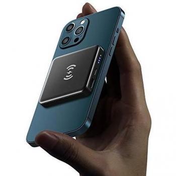 Batería externa magnética para cargador inalámbrico, cargador magnético portátil de 5000 mAh, USB C, fuente de alimentación de emergencia, adecuado para iPhone 12/12 Mini/Pro/Max