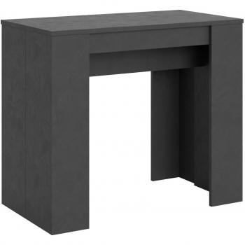 Consola extensible 90x48/308 cm efecto madera antracita espatulado