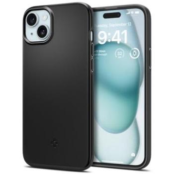 Funda Spigen Thin Fit para iPhone 15 - Negra, ultradelgada y resistente a impactos