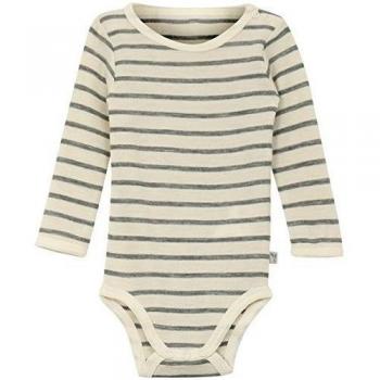 Wheat Langarmbody Aus Weicher Merinowolle, Body para Bebés, Grau