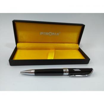 Bolígrafo Set Regalo Perona 40468, color negro y cromo, incluye bolígrafo de alta calidad, diseño elegante, mecanismo de escritura suave, ideal para regalos y uso personal