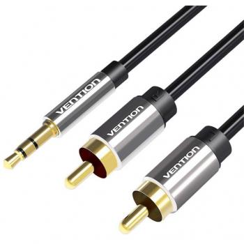 Cable Estéreo Vention BCFBF - Jack 3.5 Macho a 2x RCA Macho, 1m, Negro
