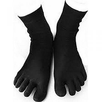 Vibram FiveFingers Wool Blend Crew Sock, Unisex, Color Negro, tamaño Large