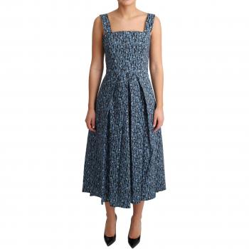 Dolce & Gabbana Blue Heart Cotton A-Line Stretch Dress - IT40|S