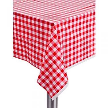 Unique UK GPT502-50271 Mantel de Plástico-2,74 m x 1,37 m-Vichy Rojo, Multicolour