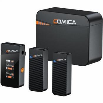 Micrófono Lavalier Inalámbrico COMICA Vimo C3 con Cancelación de Ruido, Estuche de Carga, Transmisión 2.4GHz, Alcance de 200m y Ajuste de Volumen