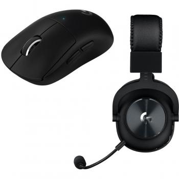 Auriculares y Ratón Gaming Inalámbricos Logitech G Pro X Lightspeed, Negro, con Micrófono y Reducción de Ruido