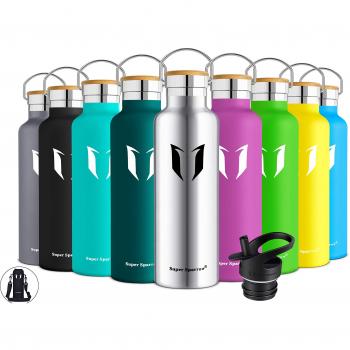 Super Sparrow Botella Agua Acero Inoxidable - Botella Agua Niños - 500ml - Botella Termica Boca Estándar - Sin BPA , para Niños & Adultos, Deporte, Oficina, Yoga, Ciclismo
